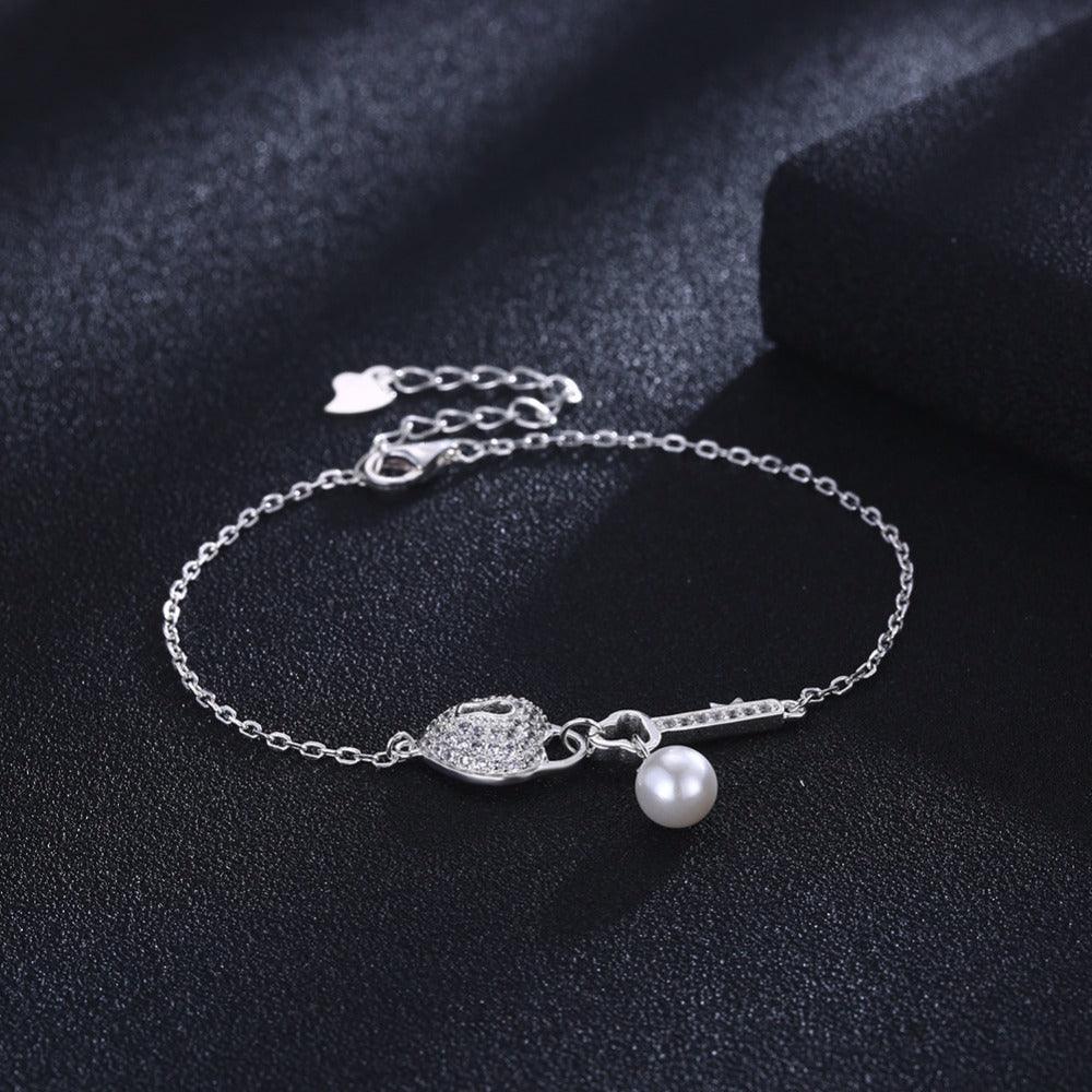 Promise 925 Sterling Silver Bracelet Silver-Color For Women Heart And Key Lover's Gift Trendy jewelry - Personalized Jewel