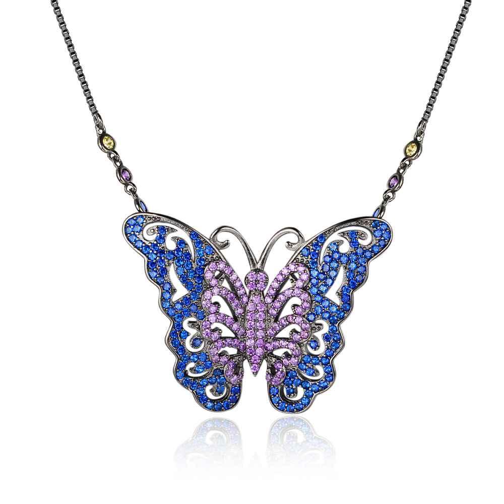 Promise 925 Sterling Silver Pendants High Quality Choker Butterfly Cubic Zirconia For Women Lady Jewelry - Personalized Jewel