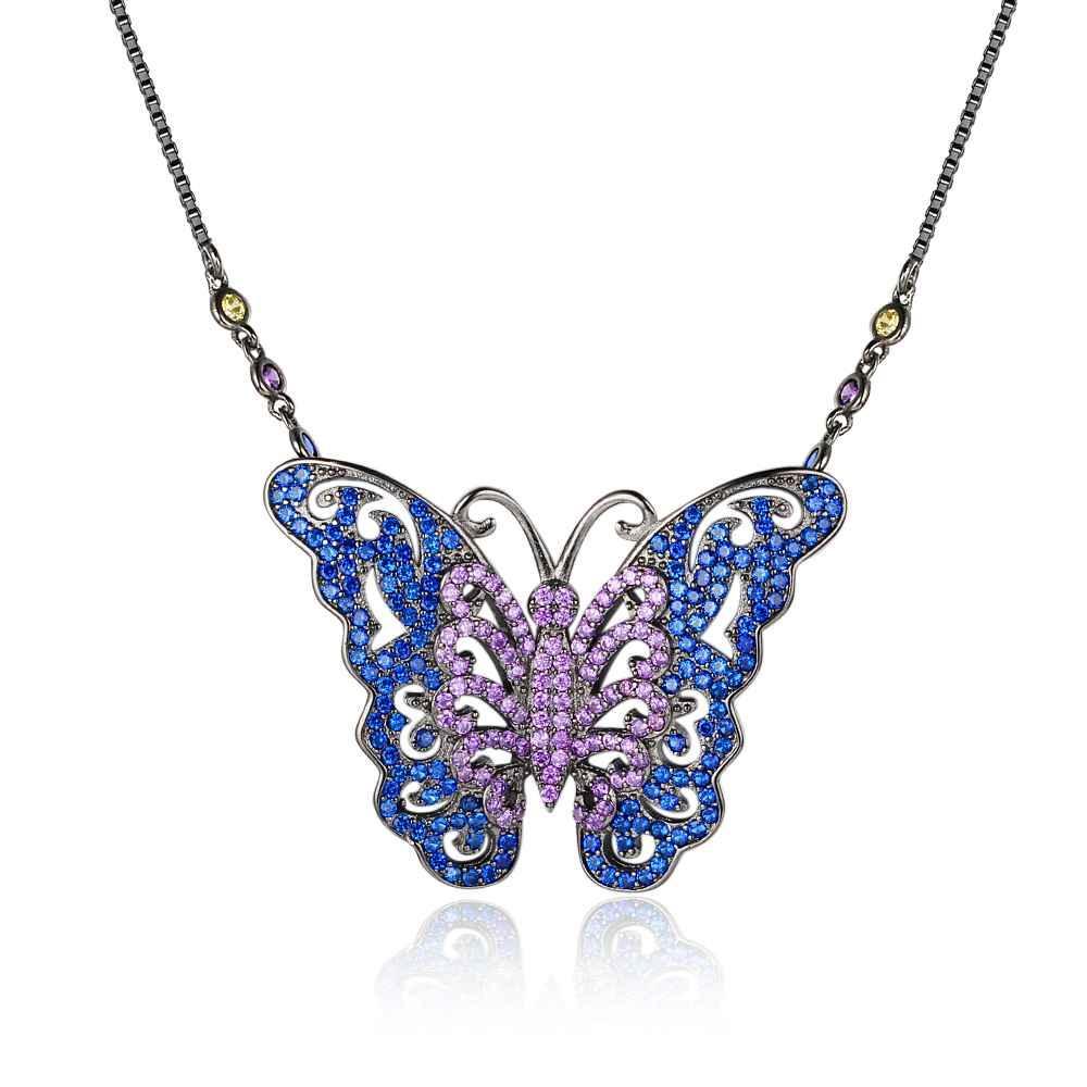 Promise 925 Sterling Silver Pendants High Quality Choker Butterfly Cubic Zirconia For Women Lady Jewelry - Personalized Jewel