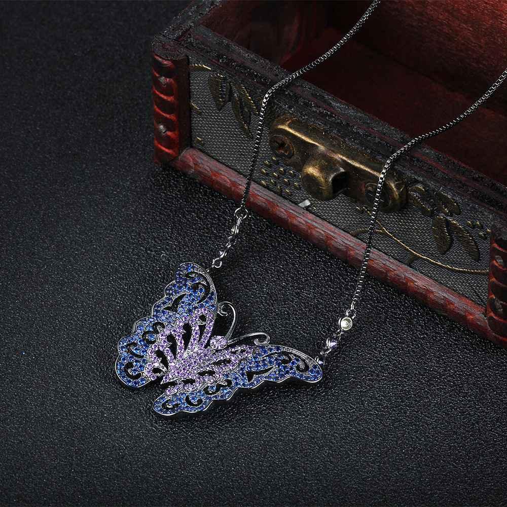 Promise 925 Sterling Silver Pendants High Quality Choker Butterfly Cubic Zirconia For Women Lady Jewelry - Personalized Jewel
