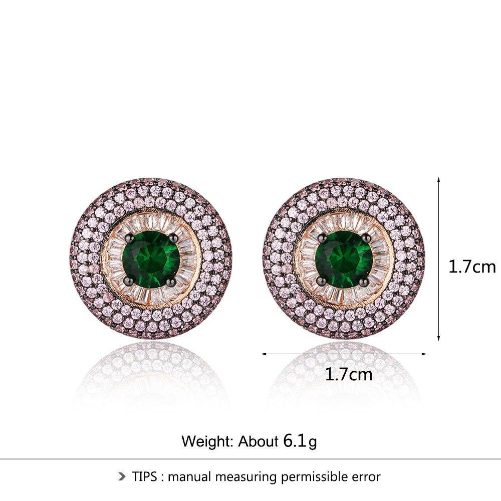 Promise Round Button Silver Earring With Stubbed Stones For Women - Personalized Jewel