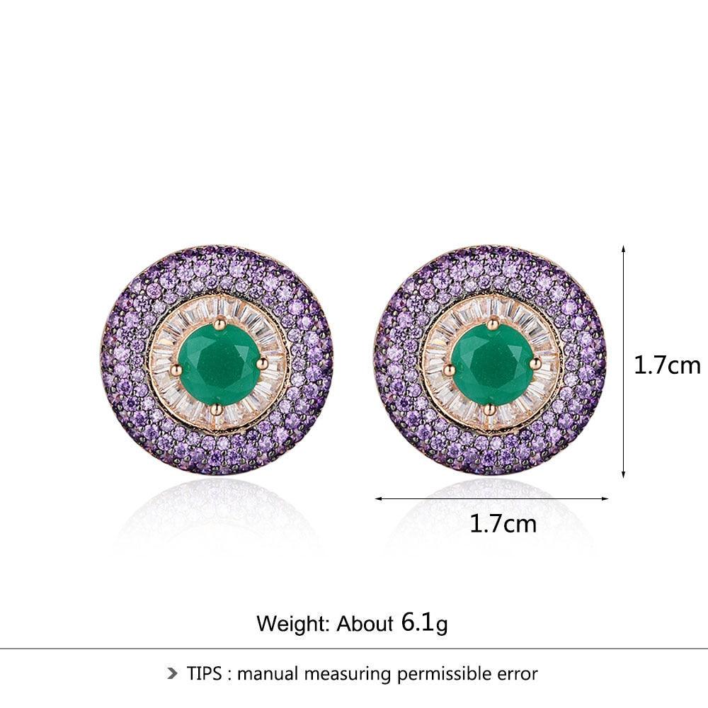 Pure Silver Stud Earring for Women Purple Button Earrings for Women Jewelry for Women - Personalized Jewel