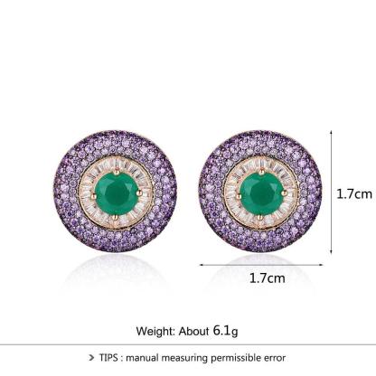 Pure Silver Stud Earring for Women Purple Button Earrings for Women Jewelry for Women - Personalized Jewel