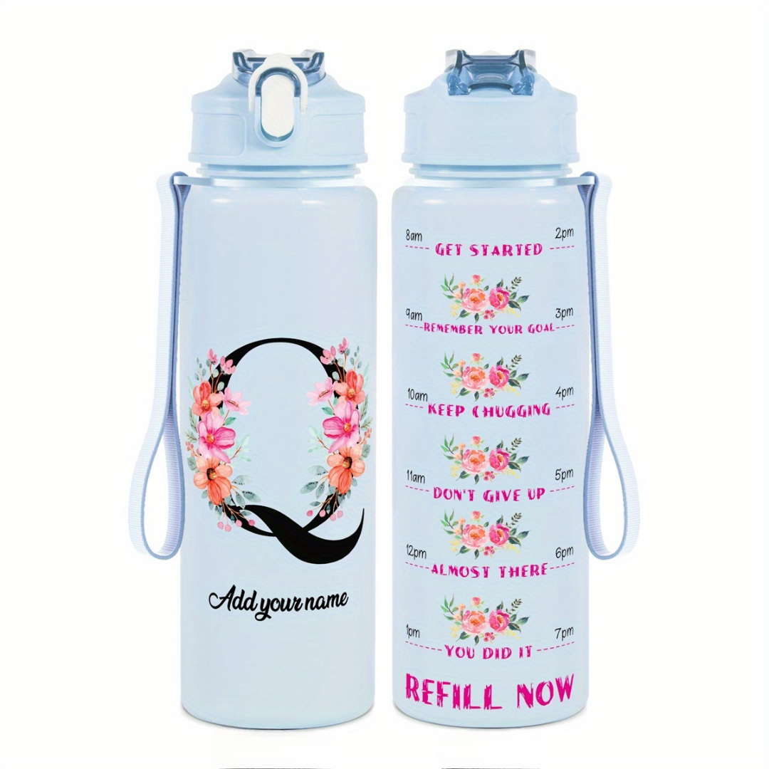 Personalized Water Tracker Bottle With Custom Name