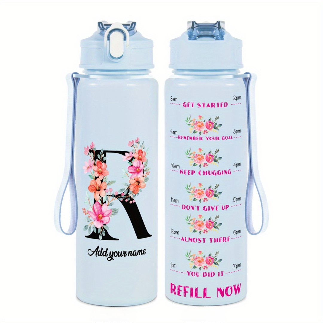 Personalized Water Tracker Bottle With Custom Name