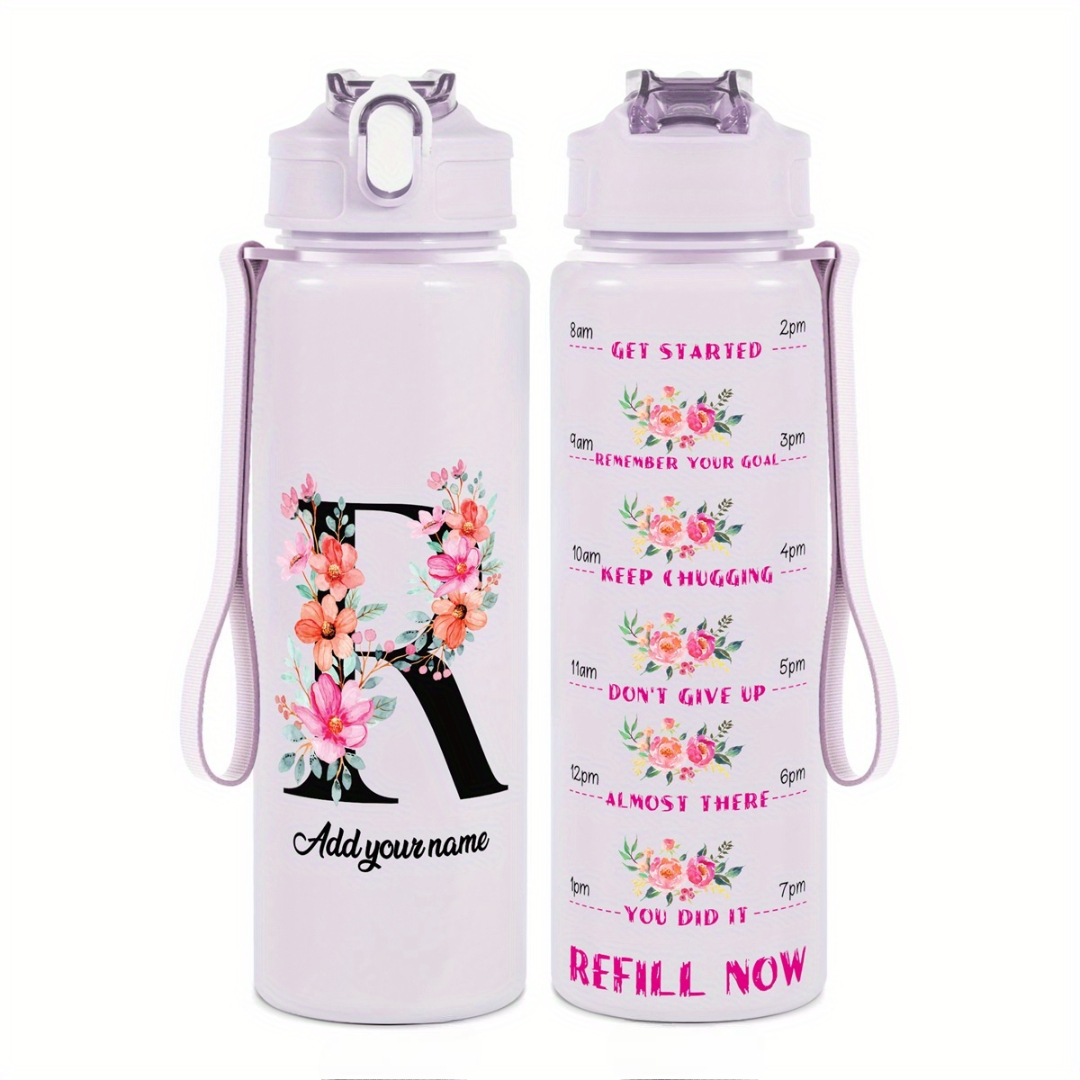 Personalized Water Tracker Bottle With Custom Name
