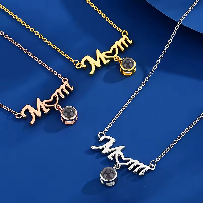100 Languages Projection Necklace With Rose Gift Jewelry Box For Mom