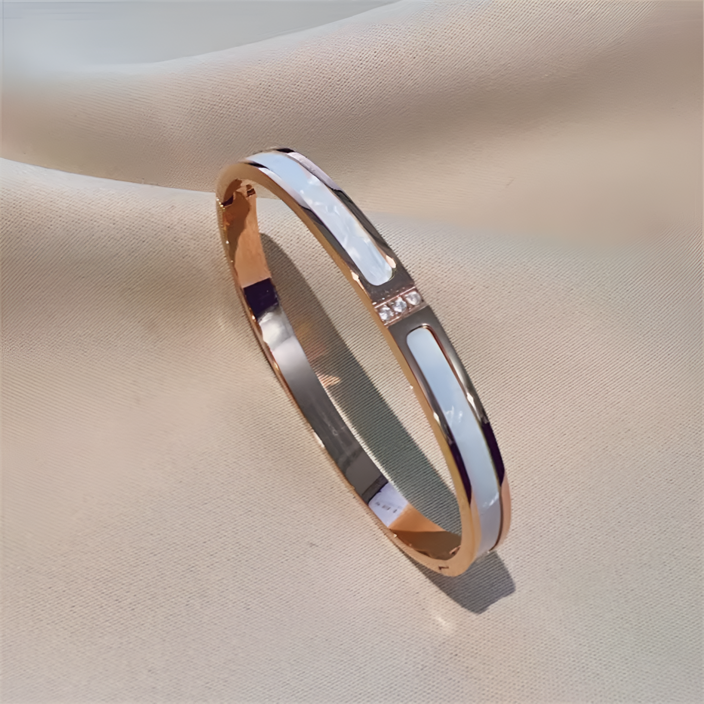 Sparkling Zirconia Stainless Steel Bracelet Set For Women Stackable Bangles