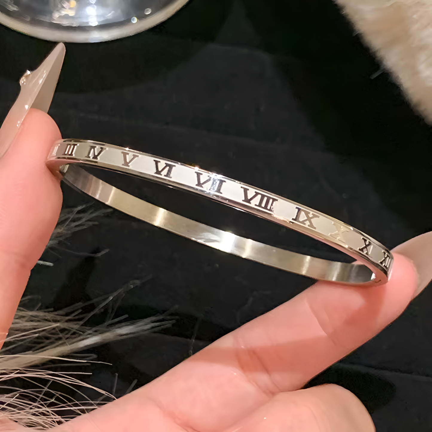 Sparkling Zirconia Stainless Steel Bracelet Set For Women Stackable Bangles