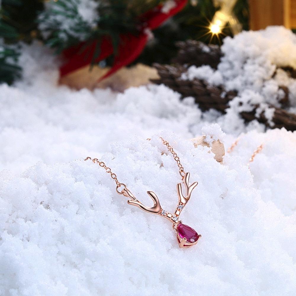 Red Zircon Link Chain, Trendy Women’s Jewelry, Fashion Gold Necklace for Girls - Personalized Jewel