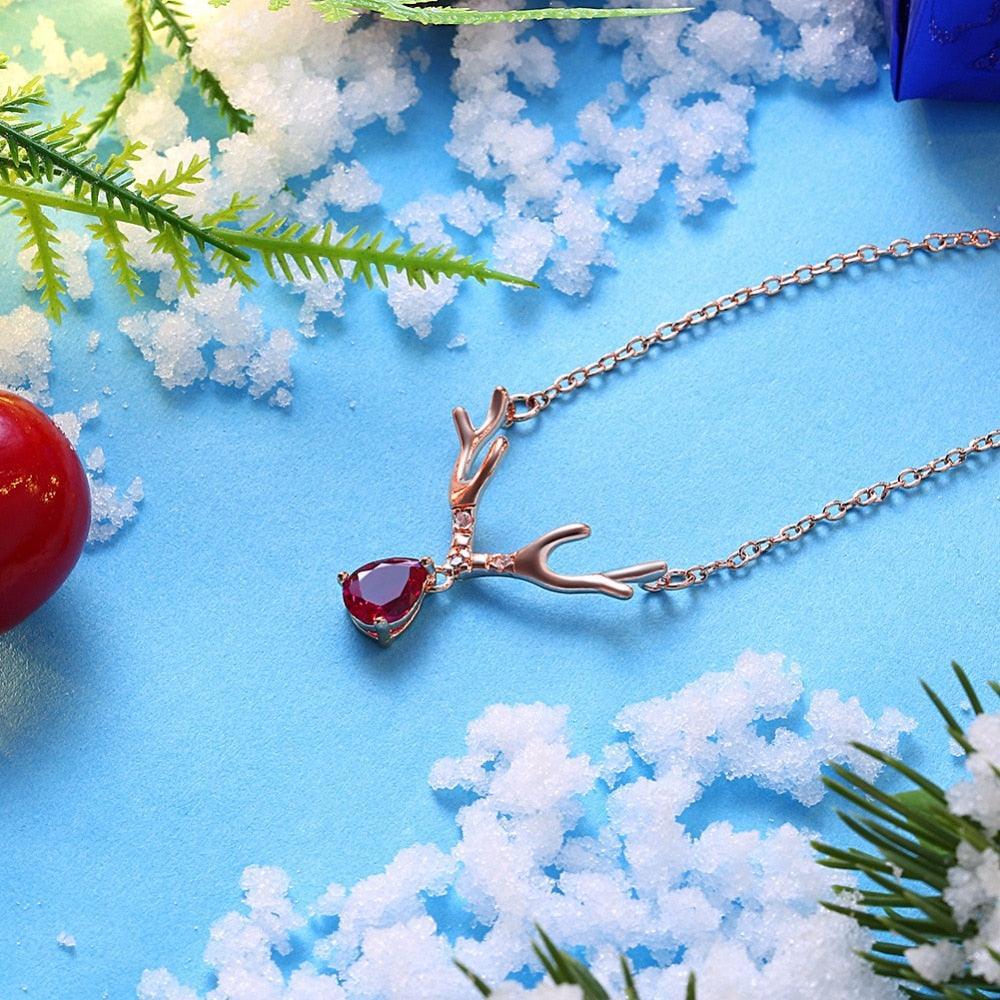 Red Zircon Link Chain, Trendy Women’s Jewelry, Fashion Gold Necklace for Girls - Personalized Jewel