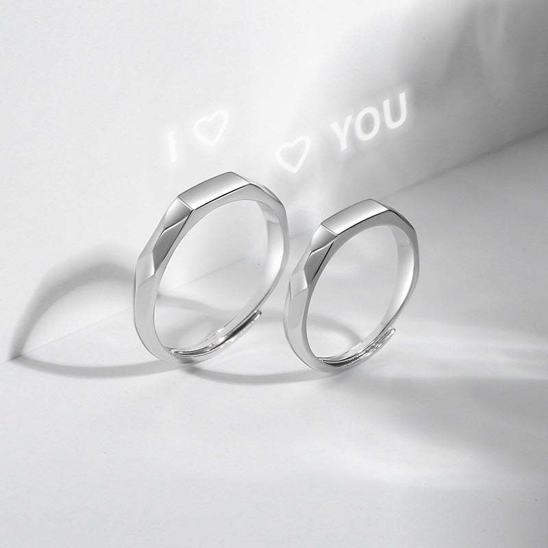 Couple Adjustable Light Sculpted Ring-Personalized Jewels