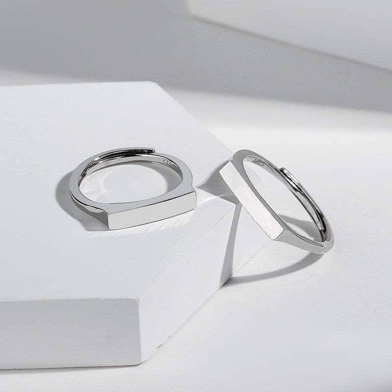 Couple Adjustable Light Sculpted Ring-Personalized Jewels