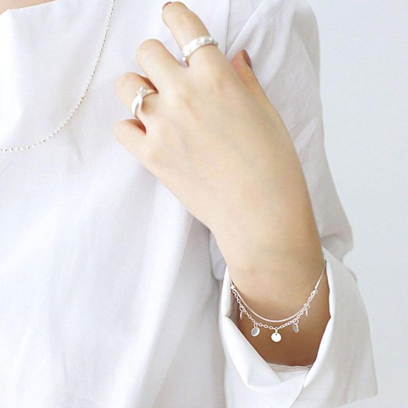 Romantic 925 Sterling Silver Bracelets For Women Trendy Romantic Round Adjustable Bracelets & Bangles Jewelry - Personalized Jewel