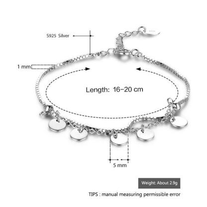Romantic 925 Sterling Silver Bracelets For Women Trendy Romantic Round Adjustable Bracelets & Bangles Jewelry - Personalized Jewel