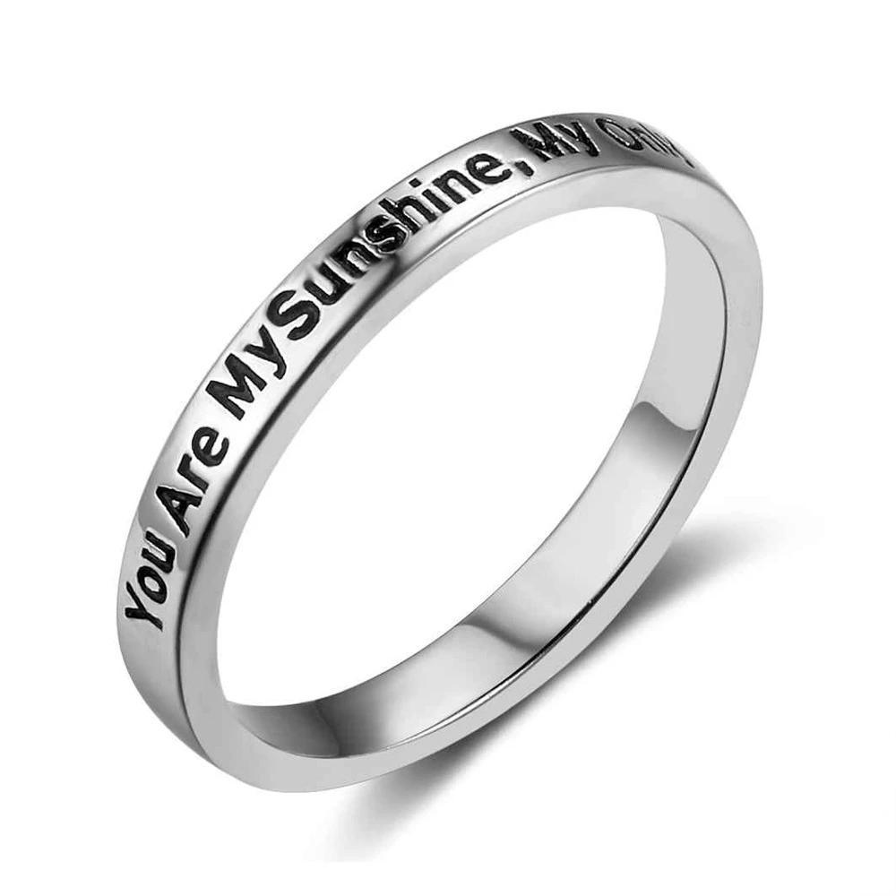 Romantic Engraved Ring for Lovers- Classical Song Engraved Ring for Women- Gift for Women on Valentine’s Day- Sterling Silver Ring for Women - Personalized Jewel