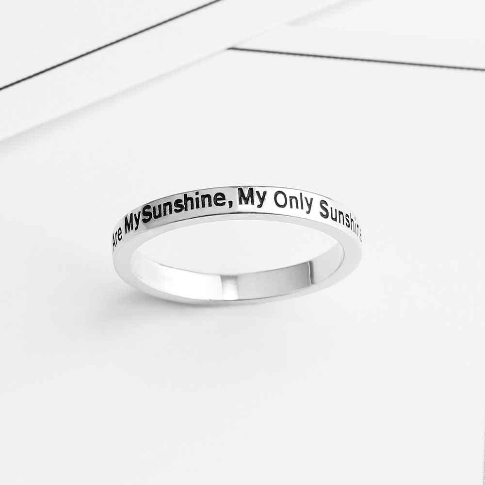 Romantic Engraved Ring for Lovers- Classical Song Engraved Ring for Women- Gift for Women on Valentine’s Day- Sterling Silver Ring for Women - Personalized Jewel