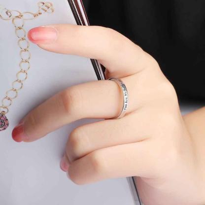 Romantic Engraved Ring for Lovers- Classical Song Engraved Ring for Women- Gift for Women on Valentine’s Day- Sterling Silver Ring for Women - Personalized Jewel