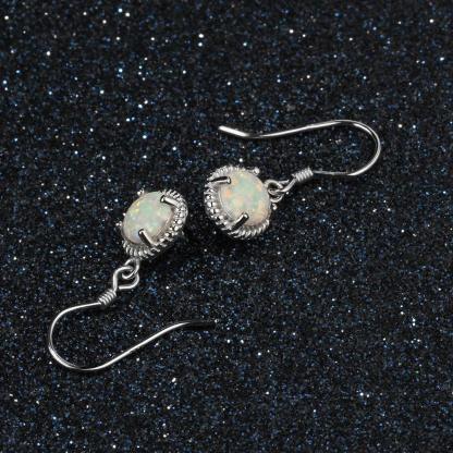 Romantic Opal Stone Earrings for Women- Sterling Silver Earrings for Women- Personalized Jewelry for Women- Engagement Jewelry for Women - Personalized Jewel