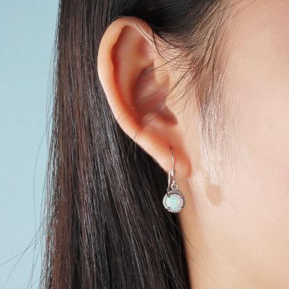Romantic Opal Stone Earrings for Women- Sterling Silver Earrings for Women- Personalized Jewelry for Women- Engagement Jewelry for Women - Personalized Jewel