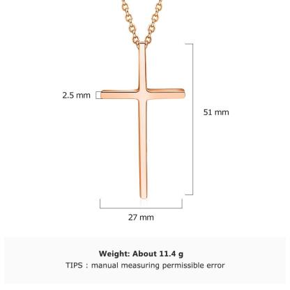 Rose Gold Cross Necklace for Women, Personalized Name Engravings In Best Quality Pendant - Personalized Jewel