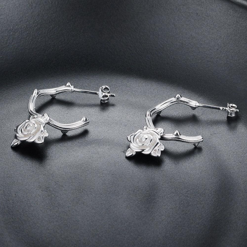 Rose Hoop Earrings for Women Jewelry Gift for Women - Personalized Jewel