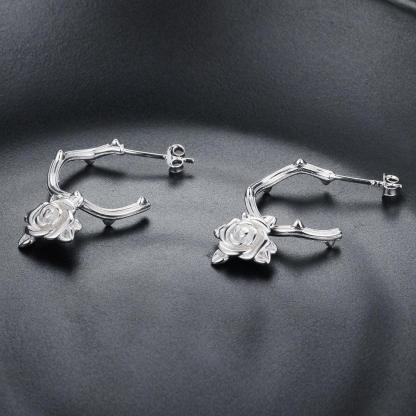 Rose Hoop Earrings for Women Jewelry Gift for Women - Personalized Jewel