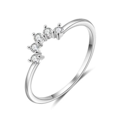 Round White Opal Crown Wedding Ring - Sterling Silver Ring - Trendy Engagement Ring Gift for Women - Fashion Ring Jewelry Gift for Women And Men - Personalized Jewel