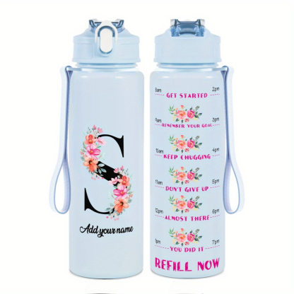 Personalized Water Tracker Bottle With Custom Name