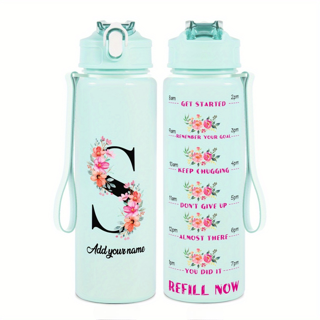 Personalized Water Tracker Bottle With Custom Name