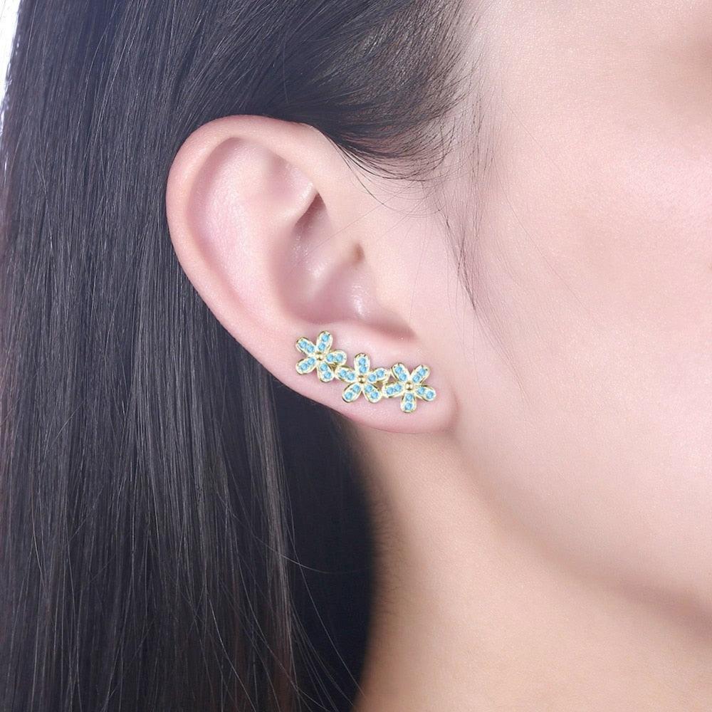 Silver Earrings for Women- Stud Earrings for Women- Cubic Zirconia Stud Earrings for Women- Party Earrings for Women- Romantic Gift for Women - Personalized Jewel
