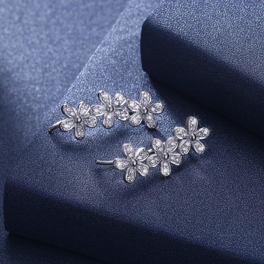 Silver Earrings for Women- Stud Earrings for Women- Cubic Zirconia Stud Earrings for Women- Party Earrings for Women- Romantic Gift for Women - Personalized Jewel