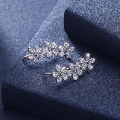 Silver Earrings for Women- Stud Earrings for Women- Cubic Zirconia Stud Earrings for Women- Party Earrings for Women- Romantic Gift for Women - Personalized Jewel