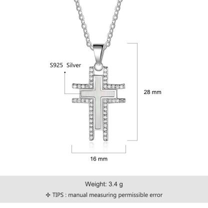 Silver Necklace For Women Cross Pearl Oysters Pendants Cubic Zirconia Religious Jewelry Hot Sale - Personalized Jewel