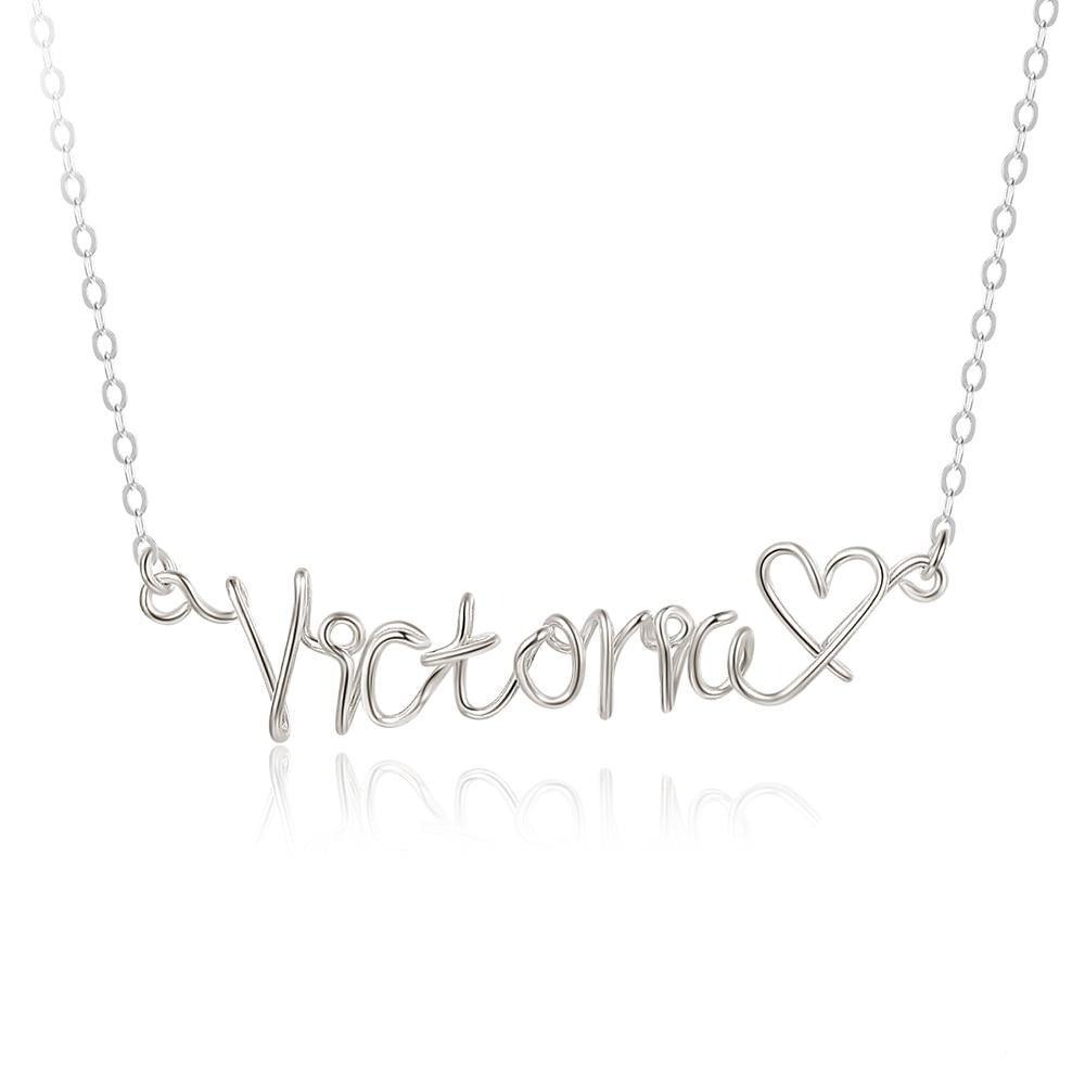 Silver Necklace for Women, Handmade Style Silver Wire Necklace for Women - Personalized Jewel