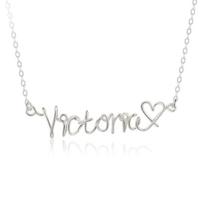 Silver Necklace for Women, Handmade Style Silver Wire Necklace for Women - Personalized Jewel