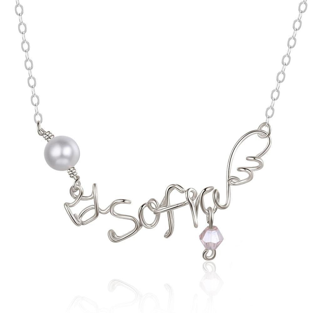 Silver Necklace For Women, Handmade Style Silver Wire Necklace For Women - Personalized Jewel