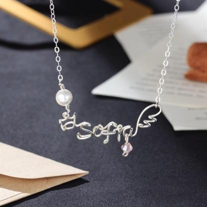 Silver Necklace For Women, Handmade Style Silver Wire Necklace For Women - Personalized Jewel