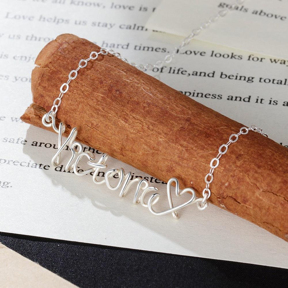 Silver Necklace for Women, Handmade Style Silver Wire Necklace for Women - Personalized Jewel