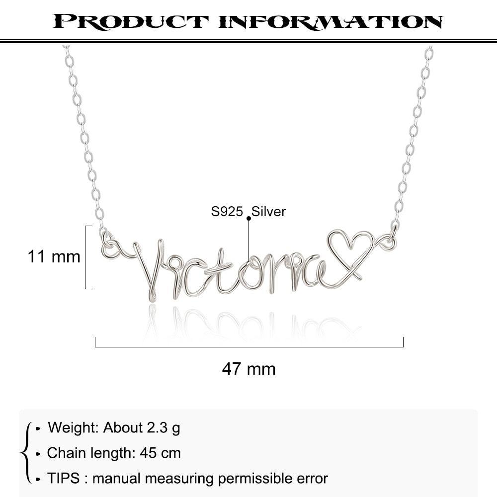 Silver Necklace for Women, Handmade Style Silver Wire Necklace for Women - Personalized Jewel