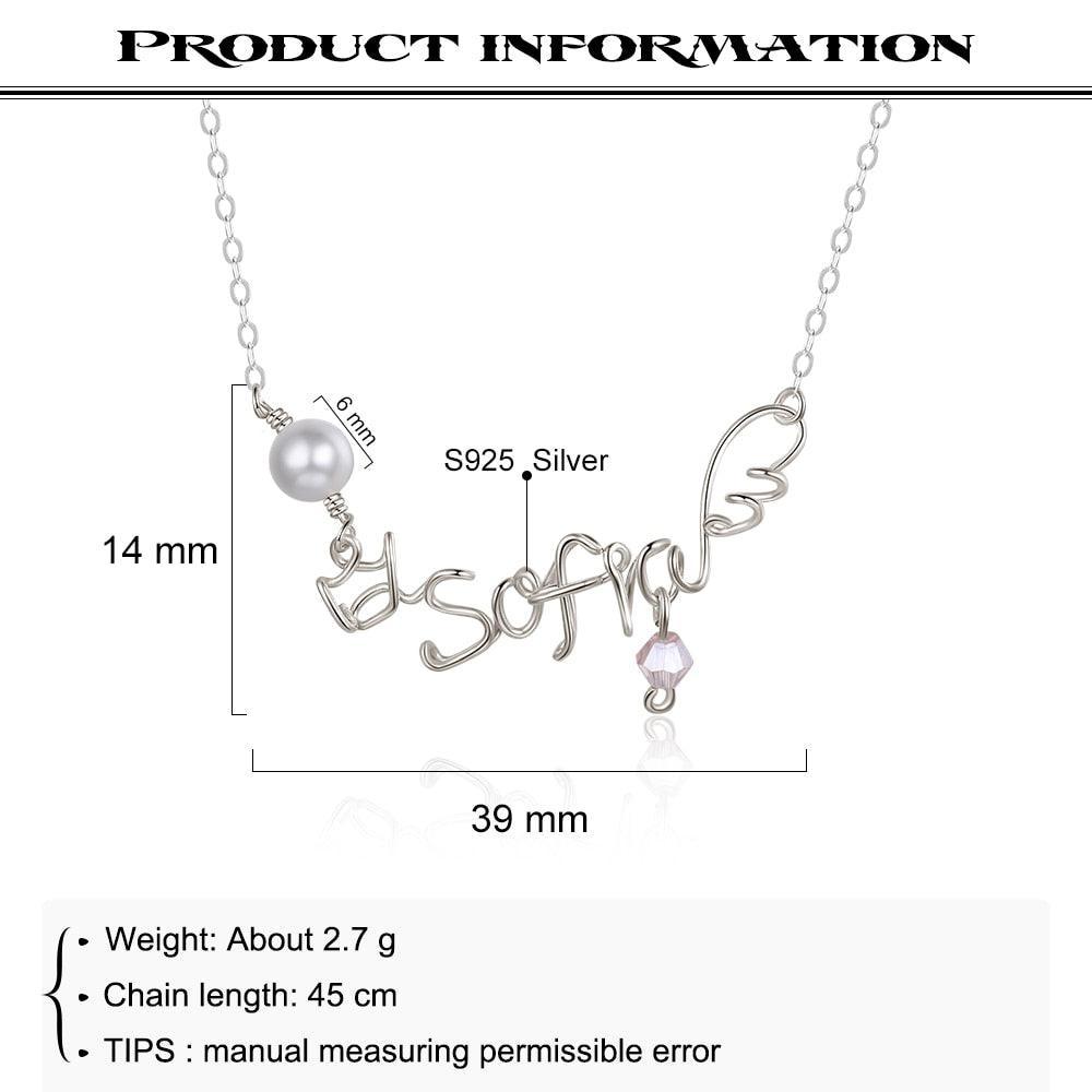 Silver Necklace For Women, Handmade Style Silver Wire Necklace For Women - Personalized Jewel