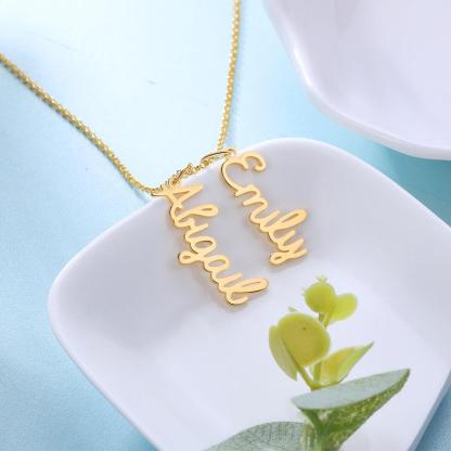 Silver Necklace For Women, Sterling Silver Necklace For Women, Nameplate Style Pendant Necklace For Women - Personalized Jewel