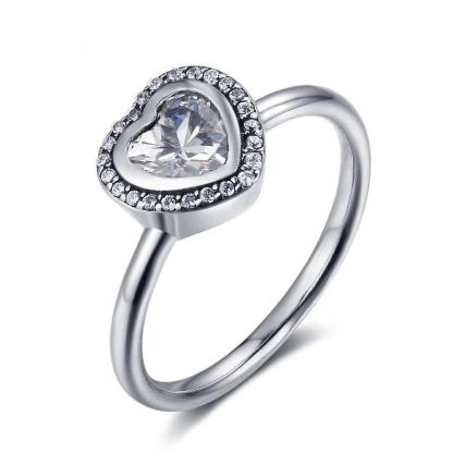 Silver Wedding Ring, White Stone Wedding Ring, Beautiful Silver Wedding Ring For Women - Personalized Jewel