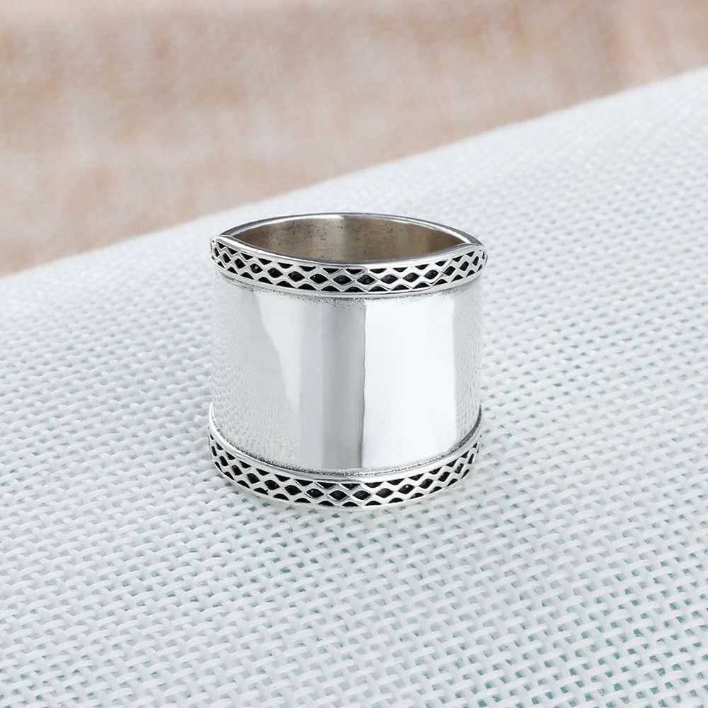 Solid 925 Sterling Silver Female Rings 20mm Wide Rings Simple Style Rings Wedding Accessories Jewelry - Personalized Jewel