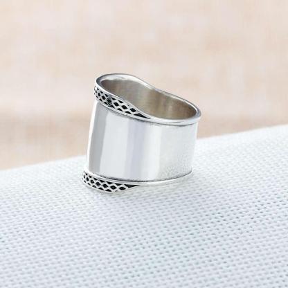 Solid 925 Sterling Silver Female Rings 20mm Wide Rings Simple Style Rings Wedding Accessories Jewelry - Personalized Jewel