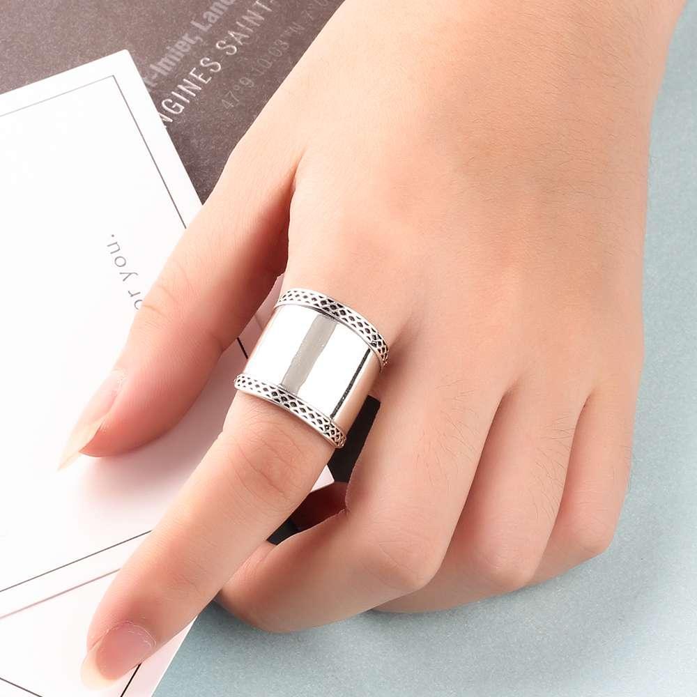 Solid 925 Sterling Silver Female Rings 20mm Wide Rings Simple Style Rings Wedding Accessories Jewelry - Personalized Jewel