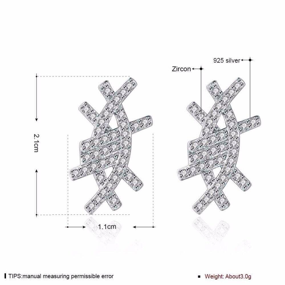 Solid 925 Sterling Silver Stud Earring Irregular Design Cubic Zirconia Party Jewelry Earrings For Women-Personalized Jewels