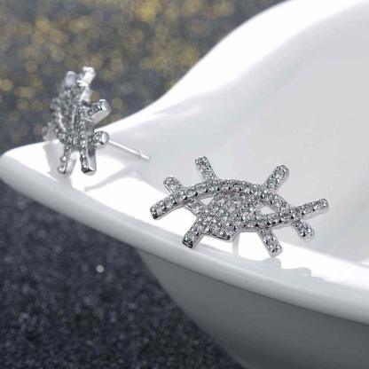 Solid 925 Sterling Silver Stud Earring Irregular Design Cubic Zirconia Party Jewelry Earrings For Women-Personalized Jewels