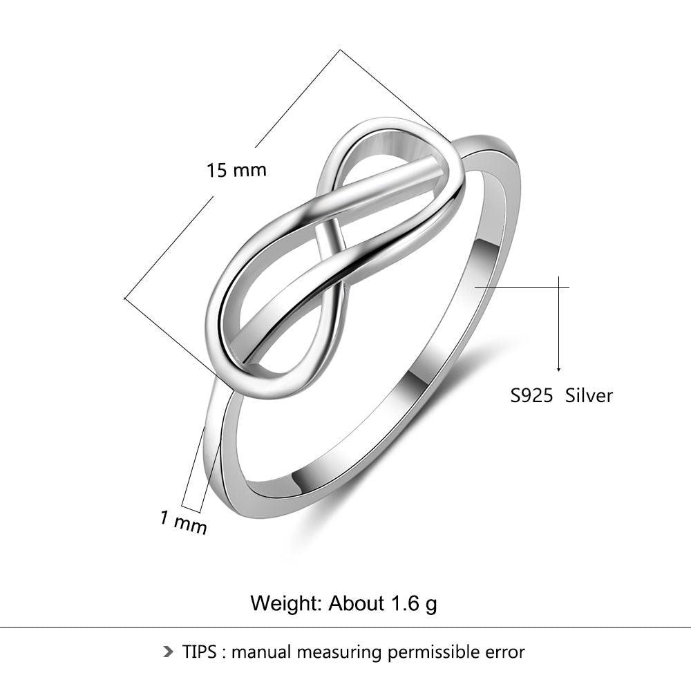 Solid Sterling Silver Rings For Women - Trendy Jewelry For Women - Everyday Accessories For Women - Infinity Rings For Women - Personalized Jewel