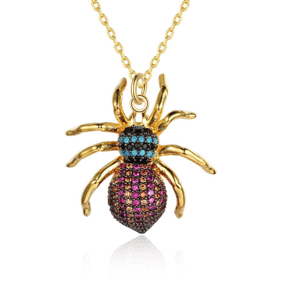 Spider Insect Necklace for Women - Costume Decoration Necklace for Girls - Insect Pendant Necklace for Women - Fashion Necklace for Girls - Engagement Accessories - Personalized Jewel